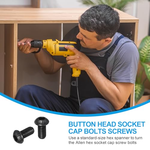 Verpakking van 50 Allen Schroeven M6-1x15mm Legering Staalkwaliteit 10.9 Allen Schroeven Volledige Machine Schroefdraad voor Auto Motorfiets Boot Montage Accessoires 5