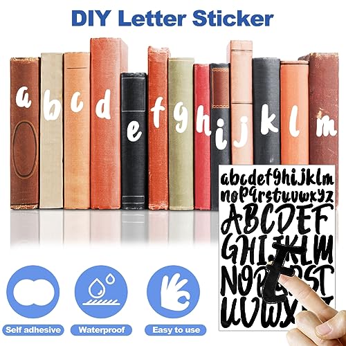 Vinyl Letter Stickers, 6 Vellen 1 Inch 2 Inch Zelfklevend Hoofd- en Onder Alfabet Stickers Waterdichte Stick op brieven voor ambachtsborden Poster Scrapbook Suitcase Car (zwart & wit) 3