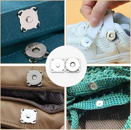 Magnetische sluiting 12 stuks Zilveren magnetische knoppen voor het naaien, 14 mm Plum magnetische knoppen, duurzame magnetische knoppen voor DIY naaien ambachten zakken Naaien ambachten kleding 4