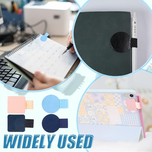 8Pcs Pen Loop Pen Houder Zelfklevende leren penhouder Zelfklevende Elastische Potlood Loop Notebook Zelfklevende Pen Ring voor Notebooks Dagboeken Tabletten Kalenders Planner Journals 4