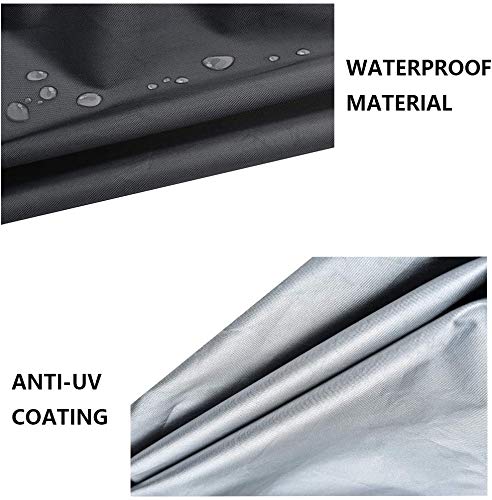 210D Silver Coated Waterproof Stof, Stofdicht, Push Lawn Mower Cover met Opbergzak (zwart) 5