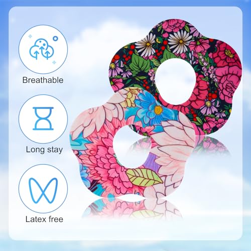 25Pc Zelfklevende Patches voor Dexcom G7, Non-Woven Stof Over Patches met Gat Bloemvormige Waterdichte Sensor Stickers Compatibel met Dexcom G7 4