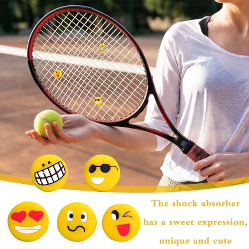 10 stukken Tennis Damper Vibratie Damper Tennis Damper Tennis Damper Emoji met Tennis Racket Damper voor tennisspelers Siliconen Tennis Accessoires Cadeau 5