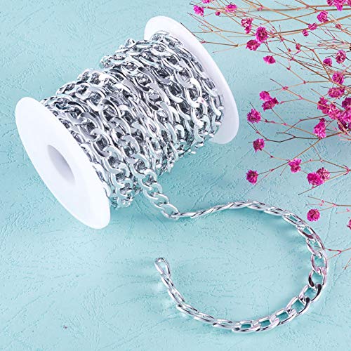 16.4Ft Aluminium Curb kettingen Zilver Vergulde ongelaste Cross Metalen armbanden Kettingen Twist Link Kettingen 13x9mm voor sieraden maken 4
