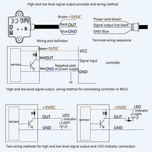 Contactloze niveausensor, contactloze waterniveausensor 5V-output Hoog laag niveau Nauwkeurige contactloze vloeistofsensor, vloeistofniveausensoren 4