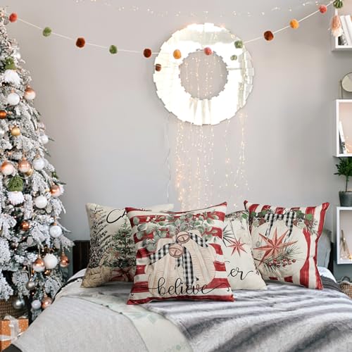 Kerstkussensloop (roodwit) 5