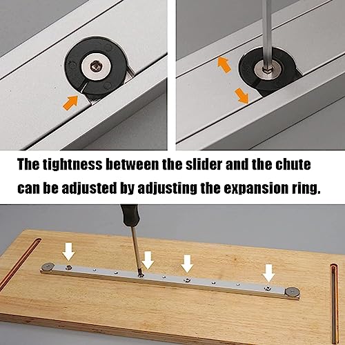 Miter Bar Slider, 2st 300mm Table Saw with Bar Slotted Miter Rail T-Rail Aluminium Legering voor Router Table Circulaire Zagen Miter Carpenter DIY Houtbewerkingsgereedschap (2 x 300) 4