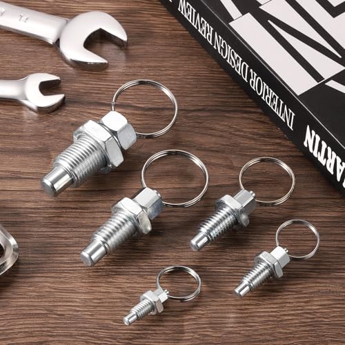 4 Pack spring plungers met trekring M12 x 1,75 Roestvrij stalen trekring Indexeren Lunger Intrekbare Spring Hand Plunger voor Vorm kabinet Industriële Planten 5