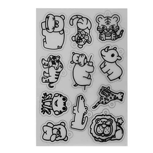 8Stuks Heat Shrink Tubing, Pattern Plastic Kunstvellen Leuke dieren Papier voor DIY Keychain Hanger Craft Decoration Cadeau Dier (Diermodellen Dier) 3