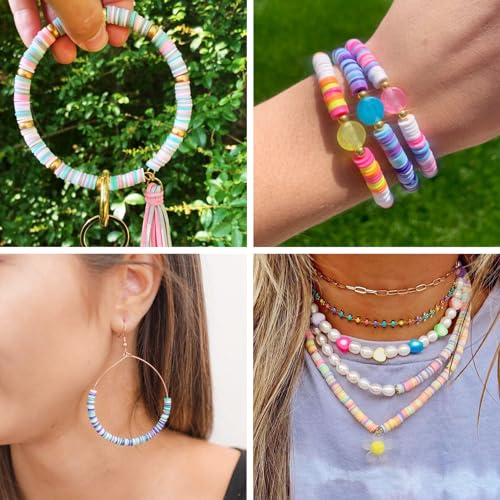 12 Strands Polymer Clay Disc Strands Synthetische Hematiet Kralen Octopus Walvis Polymer Klei Kralen Glazen Parel Kralen Sieraden maken Kit voor sieraden maken 3