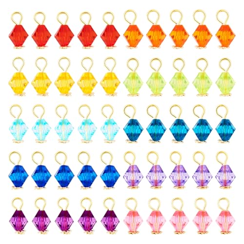 100 st. Bicone Kralen Facet Kralen Acryl Crystal Hangers met Iron Loops Crystal Kralen Bicone Dangle Bedels voor sieraden maken armband ketting oorbellen DIY ambachten