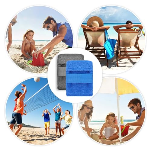 Zand Verwijderaar, 2 stuks, Strand Verwijderaar, 2 maten, Zand Verwijdering Handschoenen, Strand Zandreiniger voor Strand Vakantie, Camping, Utensils (Grijs, Blauw) 4