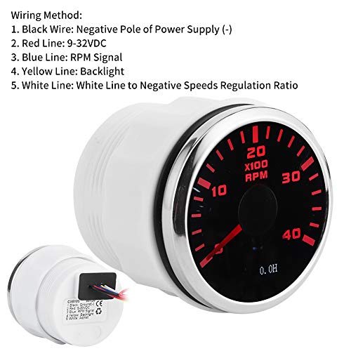 Snelheidsmeter, Waterdichte Digitale Tachometer ABS 52mm 4K RPM LCD-uurweergave voor Auto Yacht Motorfiets 5