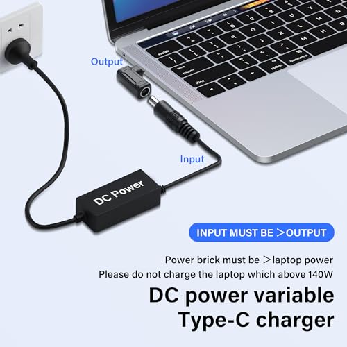 PD 140W DC6037 naar Type C Power Adapter DC 6mm x 3.7mm Bushing (6 x 0,6mm) Invoer naar USB C Plug met PD Car Identification Chip voor telefoon 4