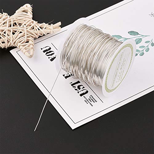 0.5mm Corrosiebestendig koperdraad 23m Buigbare metaaldraad Zilver voor het omwikkelen van sieraden Kralen Sculptuur ambachten 3