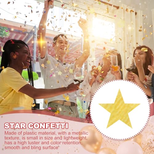 60g Star Confetti, 0,4 Inch Glitter Star Moon Tabel Confetti Twinkle Metallic Foil Sterren Sequins Sprinkles voor feest kerst decoraties DIY verjaardag bruiloft, goud 3