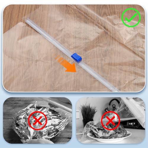 8st Plastic Wrap Cutter, 13 inch Plastic Wrap Slide Cutter Zelfklevende installatie Vervanging voor aluminium Foil Wax Paper Wrap Dispenser, Blauw 5