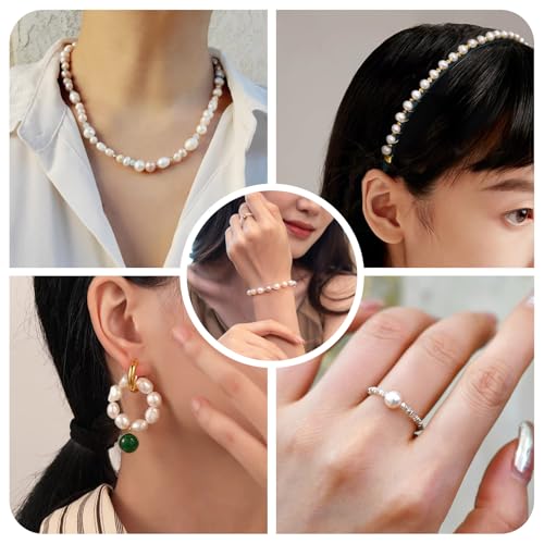 60 st Natural Cultured Zoetwater Parel Kralen Aardappel Vorm Seashell Kleur Parels voor bruiloft armband ketting oorbellen sieraden maken 4