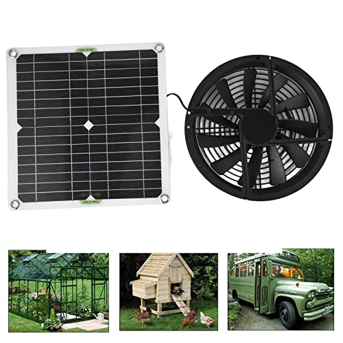 100W Zonnepaneel Ventilator Kit, Siliconen Plastic 10 Inch Waterdicht Zonnepaneel Ronde Uitlaat Ventilator voor Chicken Coop Greenhouse 3