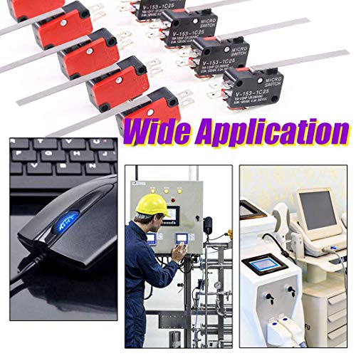 8PCS V-153-1C25 Micro Limit Switch Lange Scharnier Momentaire Cherry Push Knop SPDT Snap Actie Perfect voor Arduino, huishoudelijke apparaten en elektronische apparatuur 5