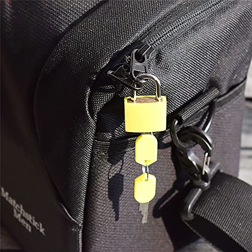 Multicolor kleine messing hangsloten Plastic hangslot met 2 sleutels voor gereedschapskist Bagage Journal (zwart) 4