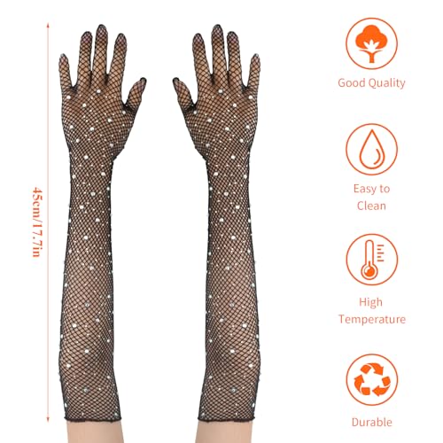 Lange Net Handschoenen, Net Handschoenen, Nacht Net Handschoenen, Lange Opera Handschoenen voor Vrouwen, Visnet Handschoenen voor Kostuum Feesten, Bruiloften, Cosplay