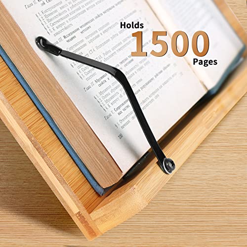 Leesstand koken boekhouder Bamboe H x B x D: 24 x 34 x 20 cm Boek Stand voor keuken en kantoor, iPad Air 2 3 4, iPad Mini 4, iPad Pro, Kindle, Samsung Tablet PC en meer 3