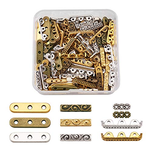 Beadthven Tibetaanse Legering Rechthoek Spacer Bar Sieraden Multilayer Multi-Strand Charm Links Connector Kralen Scheiding voor Sieraden Armband Maken