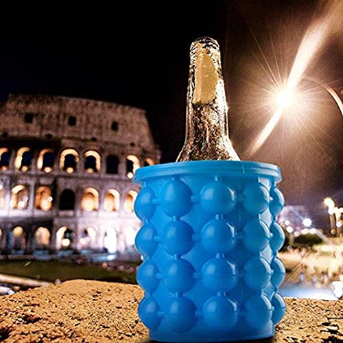 Draagbare Siliconen IJsemmer Snel koelen IJsemmer IJs Kubus het maken van mal ronde opslag emmer met verzegelde deksel 5