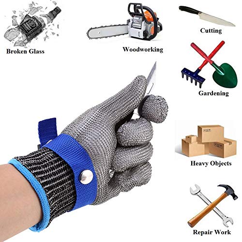 316L Stainless Steel Cut Resistant Veiligheidshandschoen voor jacht, visserij, slager, duurzaam katoen, hoge prestaties, niveau 5 bescherming 3