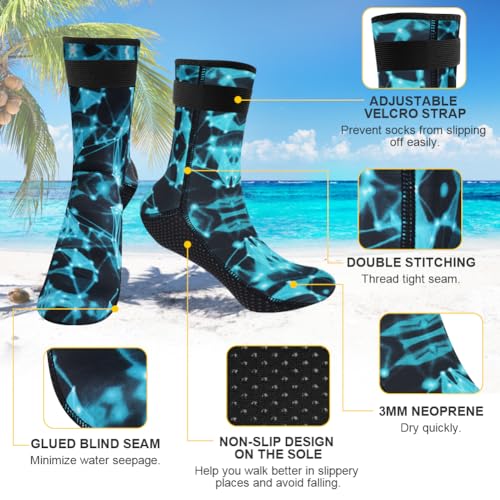 3 mm neopreen sokken, wetsuit sokken duiksokken, anti-slip zwemsokken, vinsokken voor dames en heren, thermische watersokken voor snorkelen, surfen, zeilen, snorkelen kajaken 3