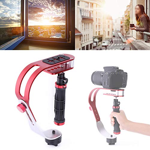 Professionele draagbare videostabilizer voor camera, Uitstekende stabiliteit met rubber montage oppervlak, Compatibel met DSLR, Rood 3