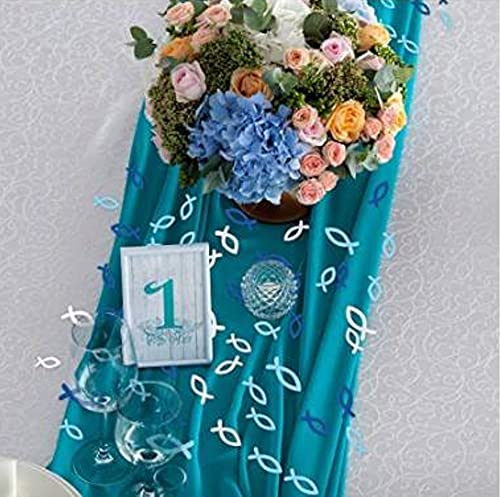 100 st Houten Vis Decoratie Bevestiging Vis Decoratie Hout Vis Sprinkle Decoratie Jongen Meisje Doop Tafel Decoratie voor DIY Knutselen Kerstmis Verjaardag Communie Decoreren, 4cm x 1,8cm 3