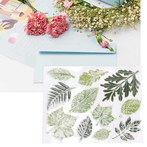 Siliconen Stempel, Groene Leaf Seal DIY Hand Account Scrapbook,Foto Album kaart maken van kunst decoratie Groen blad Thema, ambachtelijk handgemaakt geschenk