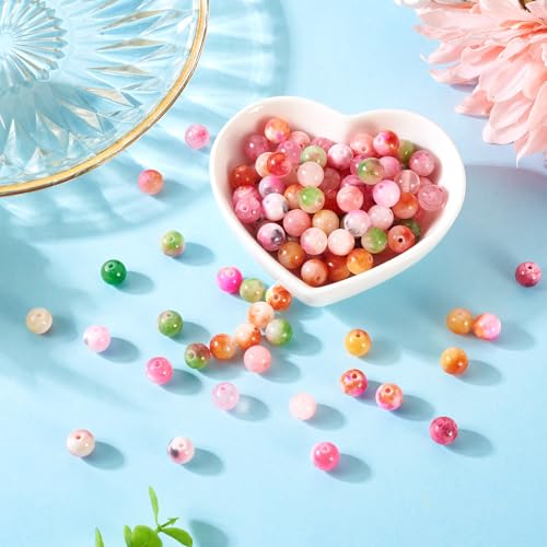 120 st. Natuurlijke Perzische Jade Kralen 8mm Ronde Jade Spacer Kralen Kleurrijke Stone Kralen Bulk voor DIY armband ketting Enkelband sieraden maken 3