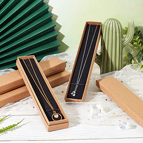 12 stuks Karton Juwelen Box, Rechthoekige armband Cadeau Doos Lange ketting geval voor oorbellen ketting sieraden presentatie, Moederdag, Kerstmis, Verjaardag Cadeau Verpakking Bruin 4