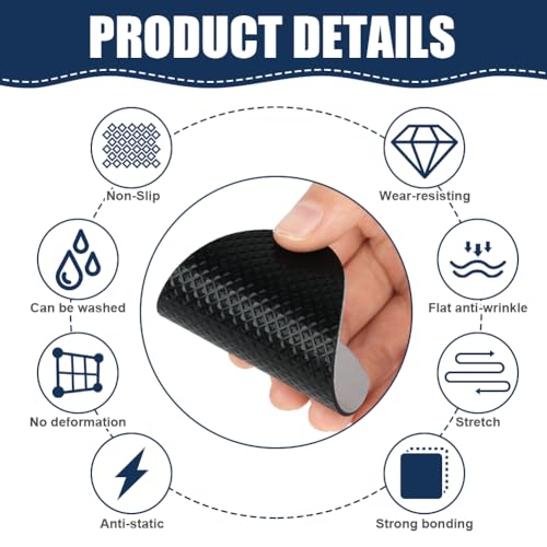 Verpakking van 4 Non-Slip Sole, Non-Slip lijm Rubber Pads, Schoen Sole Protectors, Schoen vloer en Heel geluid reductie Stickers voor alle maten (zwart) 5