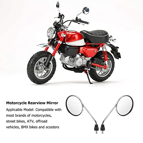 Motorfiets Wing Spiegel, 2 stuks Motorfiets Rearview Spiegel 8mm Draad Chrome Vergulde ronde Universeel voor Street Fietsen ATV Scooter Motorfiets Spiegels 3