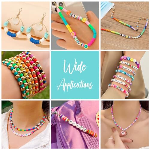 120G handgemaakte polymeer klei kralen voor armbanden, Heishi kralen, schijf kralen, gemengde kleur platte ronde kralen voor sieraden maken kit vriendschap armband kit ketting oorbellen 4