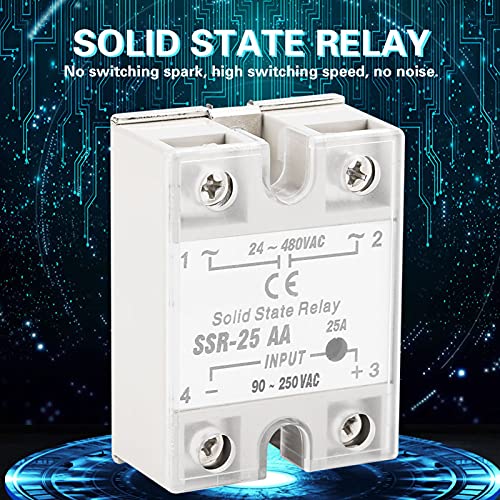 Relo allo stato solido, SSR-25 AA 25A Relè a stato solido Modulo (SSR Ingresso CA-CA 90-250 V CA Uscita 24-480 V CA)