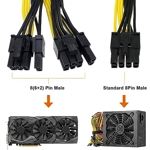 2 st PCI-e 8-pins mannelijke tot dubbele 2 x 8-pin (6+2) PCI Express plug (niet compatibel met Seasonic Sentey en Corsair voeding) 4