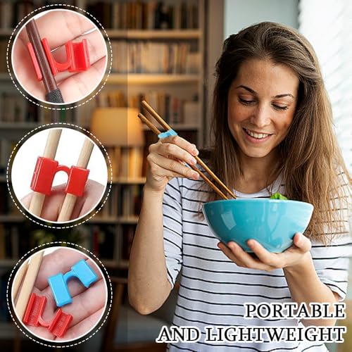 16 stuks Chopsticks voor beginners Help Easy Chopstick Trainers Herbruikbare Chopsticks voor beginners Chopsticks Helper voor kinderen Non-Slip en Portable voor volwassenen, Beginner of 4