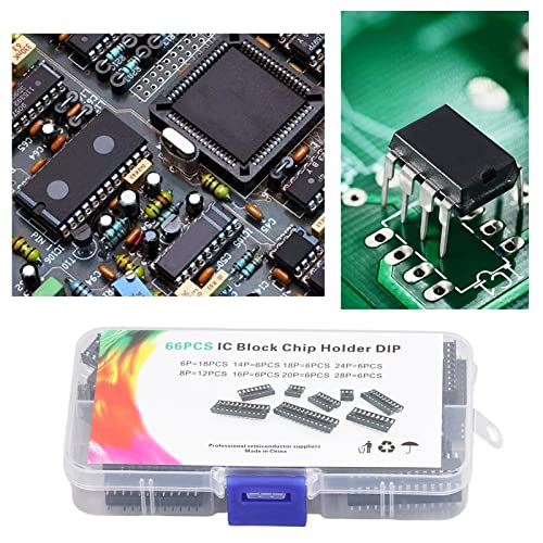 66 st DIP IC Chip Socket 6P tot 28P isoleren Plastic Dubbele Row Flat Pin IC Sockets Solder Type Assortiment Kit 4