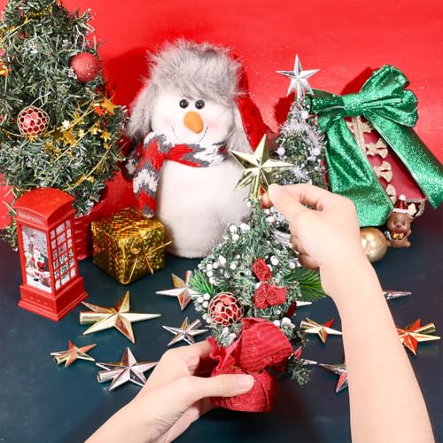 18 Stks 6 Stijlen Kerstboom Star Topper, 3 Size Plastic Boomtop Ster Ornamenten voor Kerstboom Craft Woondecoratie 3