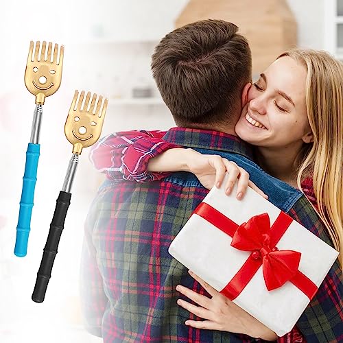 5 Pack Telescopisch Terug Scratcher, Handleiding terug Scratchers, Metalen draagbare Uitschuifbare terug Scratcher, Roestvrij staal terug Massage Tool met Rubber Handvaten (Claw Gold) 5