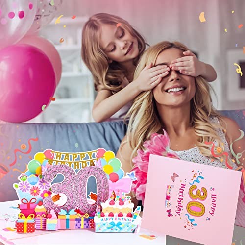 30e verjaardagskaart, pop-up wenskaarten, 3D-pop-upkaart, verjaardagskaarten met envelop voor vrouwen, moeders, meisjes, mannen, vrienden, romantische geschenkkaart 5