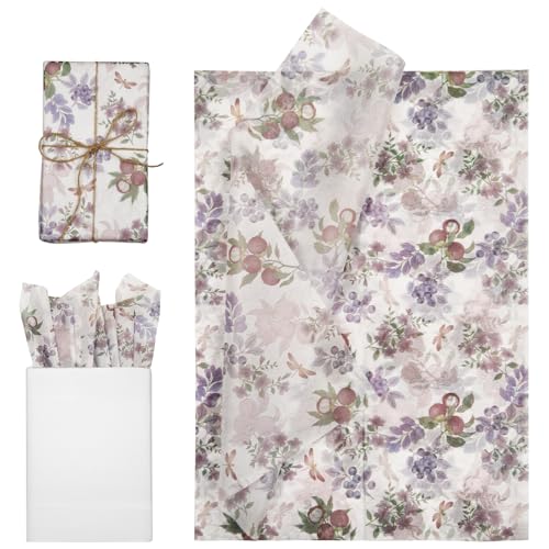 30 vellen Gedrukt weefselpapier, 50x35cm Gladde cadeaupapier Schattig cadeaupapier voor ambachten Decoratie partijen en bruiloften (Mangosteen)