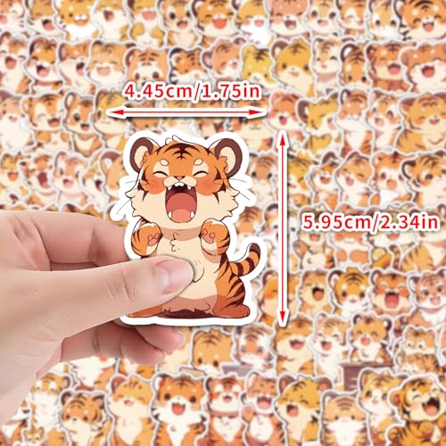 100 stuks Tiger Sticker Set, Leuke tekenfilm Dieren, Waterdichte Vinyl Stickers, Auto, Motorfiets, Fiets, Skateboard, Snowboard, Bagage, Laptop, Koffer, Helm 4
