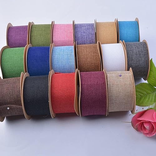 Jute Ribbon, 10m breed, 5cm breed, Lint voor Kerstmis, Decolint voor DIY Gift Wrapping ambachten, Trouwhuis Decoratie (10m per rol), Blauw