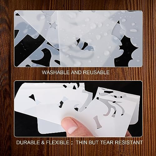 28 Stukken Halloween Stencils, Stencils om pompoen vleermuis Spider Ghost elementen Stencils te schilderen op muren voor scrapbooking DIY Craft Wood Wall Decor 4